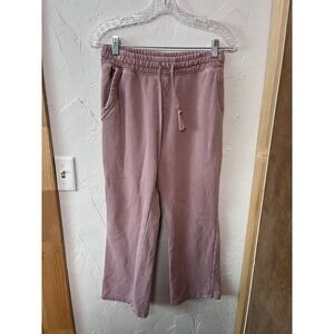 Daily Practice High Waist Sweatpants Pink Cropped Lounge Joggers XS